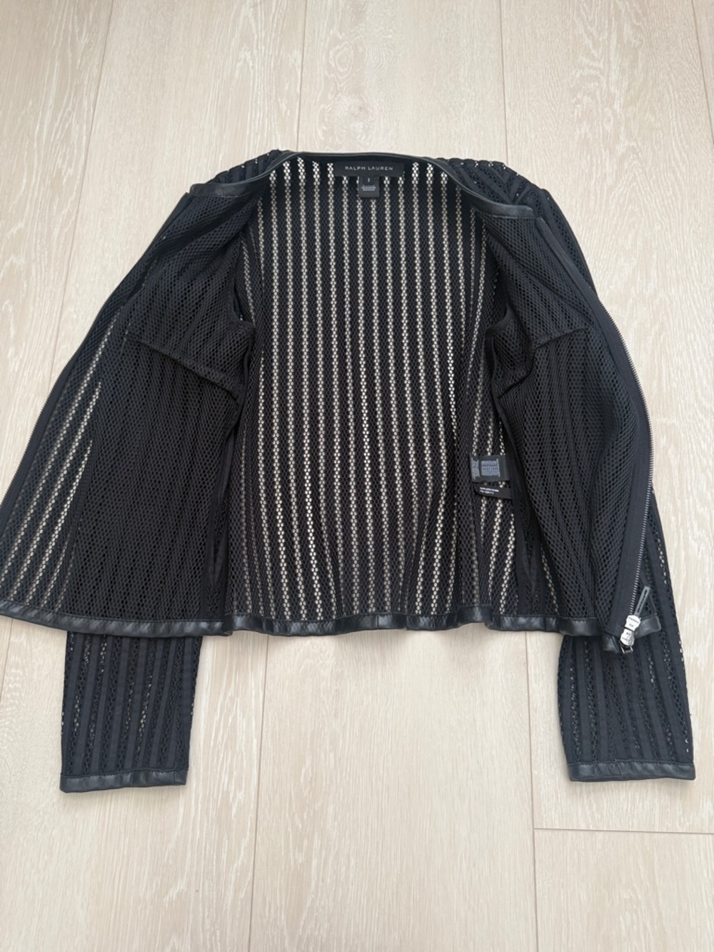 Ralph Lauren Black Label Black Perforated Zip Jacket - Picture 9 of 9